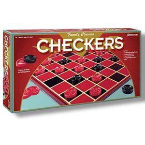 Checkers Game Board Family Classic Board Game by Pressman New in Sealed Box